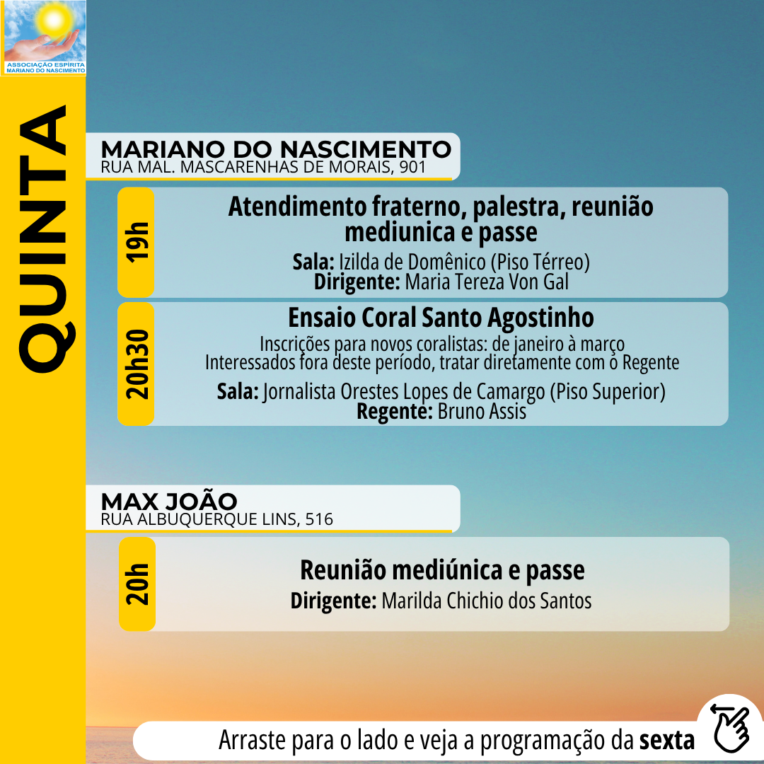 Programação Quinta