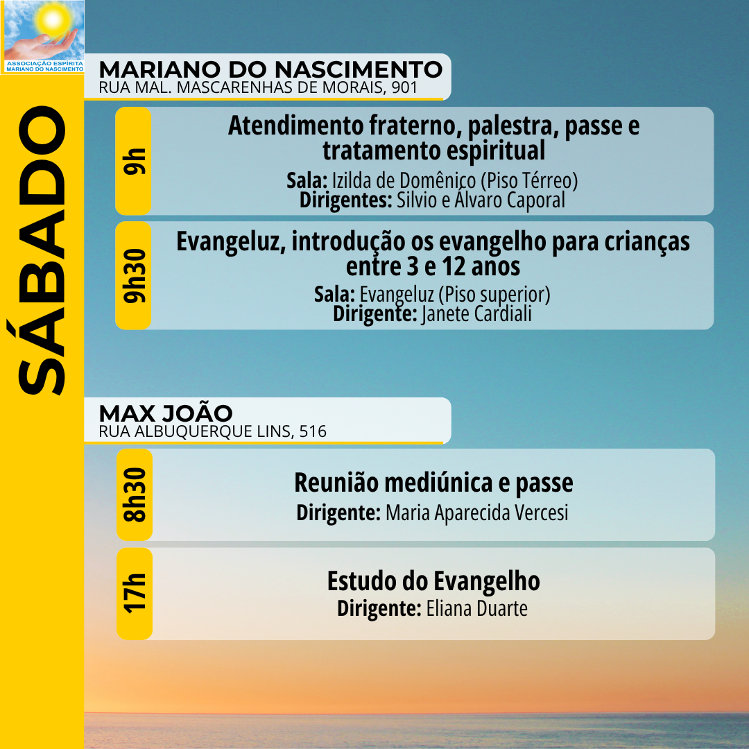 Programação Sábado